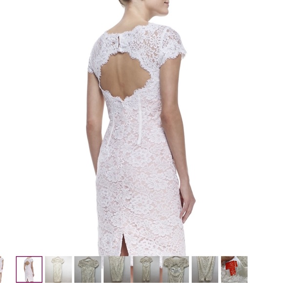 Monique Lhuillier Ivory Lace Cocktail Dress - Picture 3 of 6